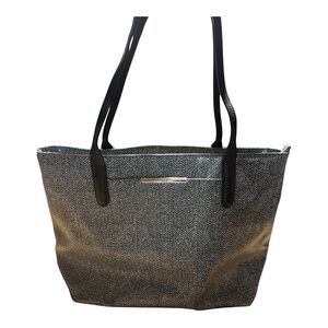 Tumi Black and Gray Herringbone Laptop Tote